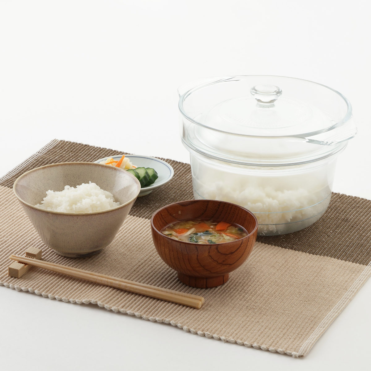 イシガキ 電子レンジ調理鍋 18cm 耐熱ガラス製 デリッシュライフ 耐熱