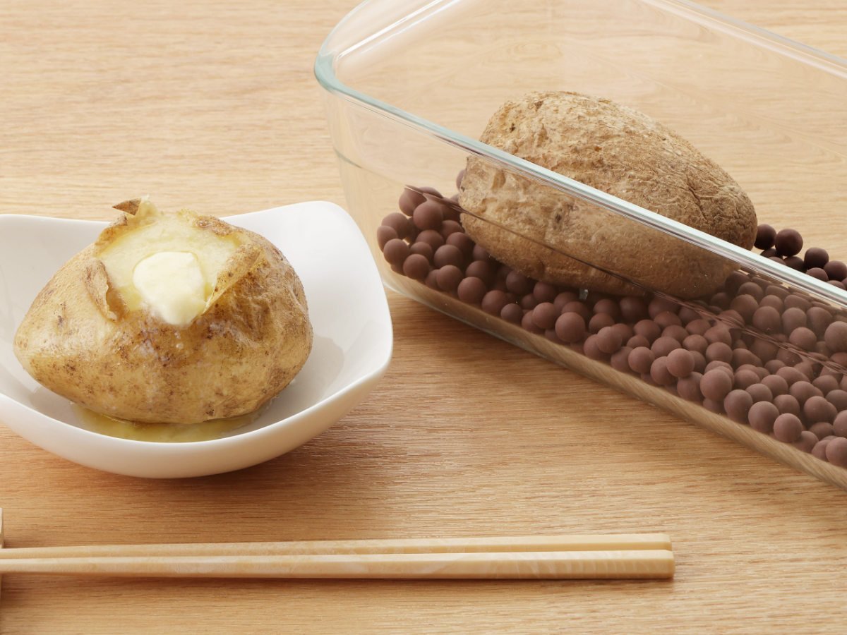 焼きいも調理器具 ステンレス製 イシガキ 焼きいもポット 耐熱ガラス製 デリッシュライフ 発熱