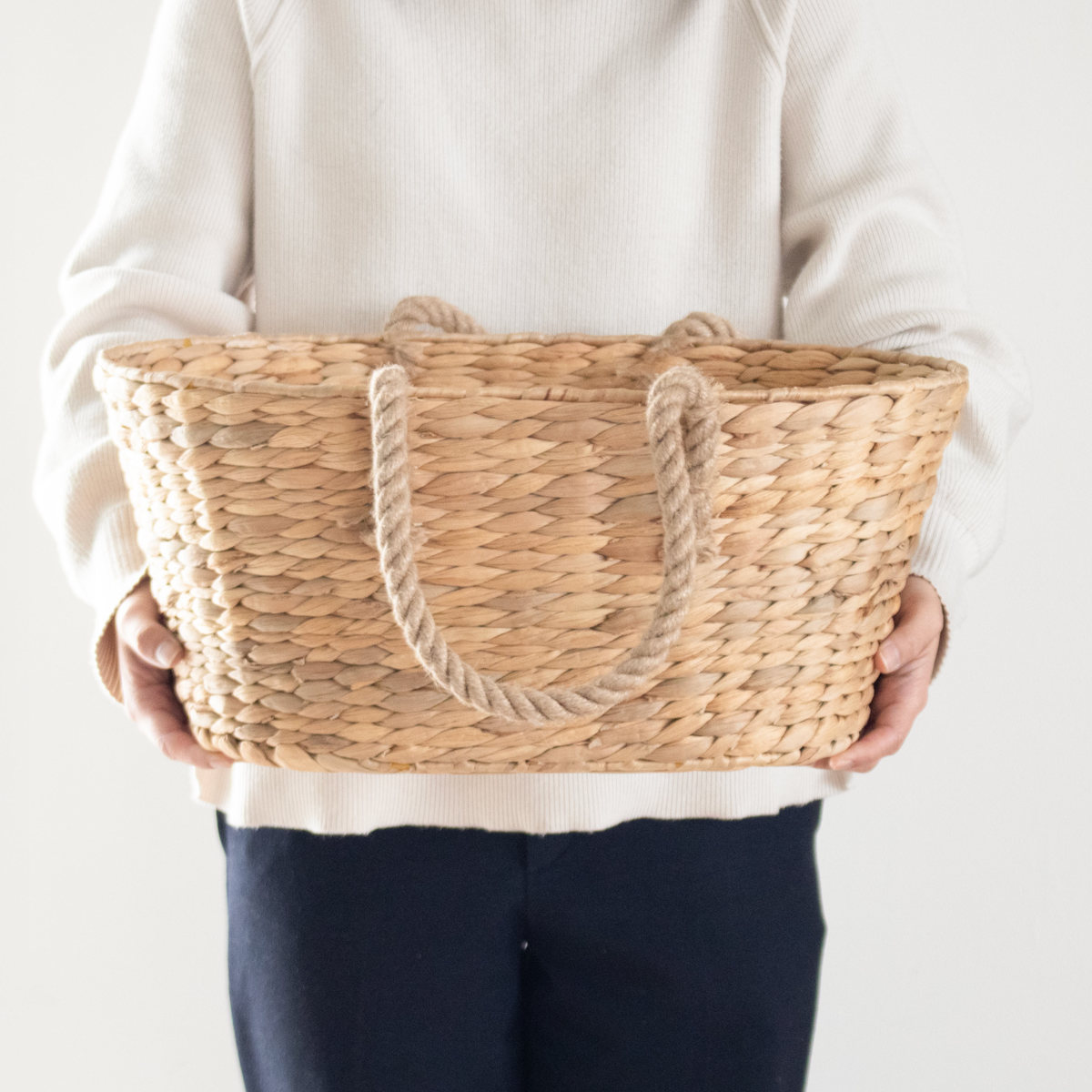 ペット　キャリア　籐製バスケット クッション付き 籐 キャリーバスケット 布カバー付 Natural rattan 幅59cm