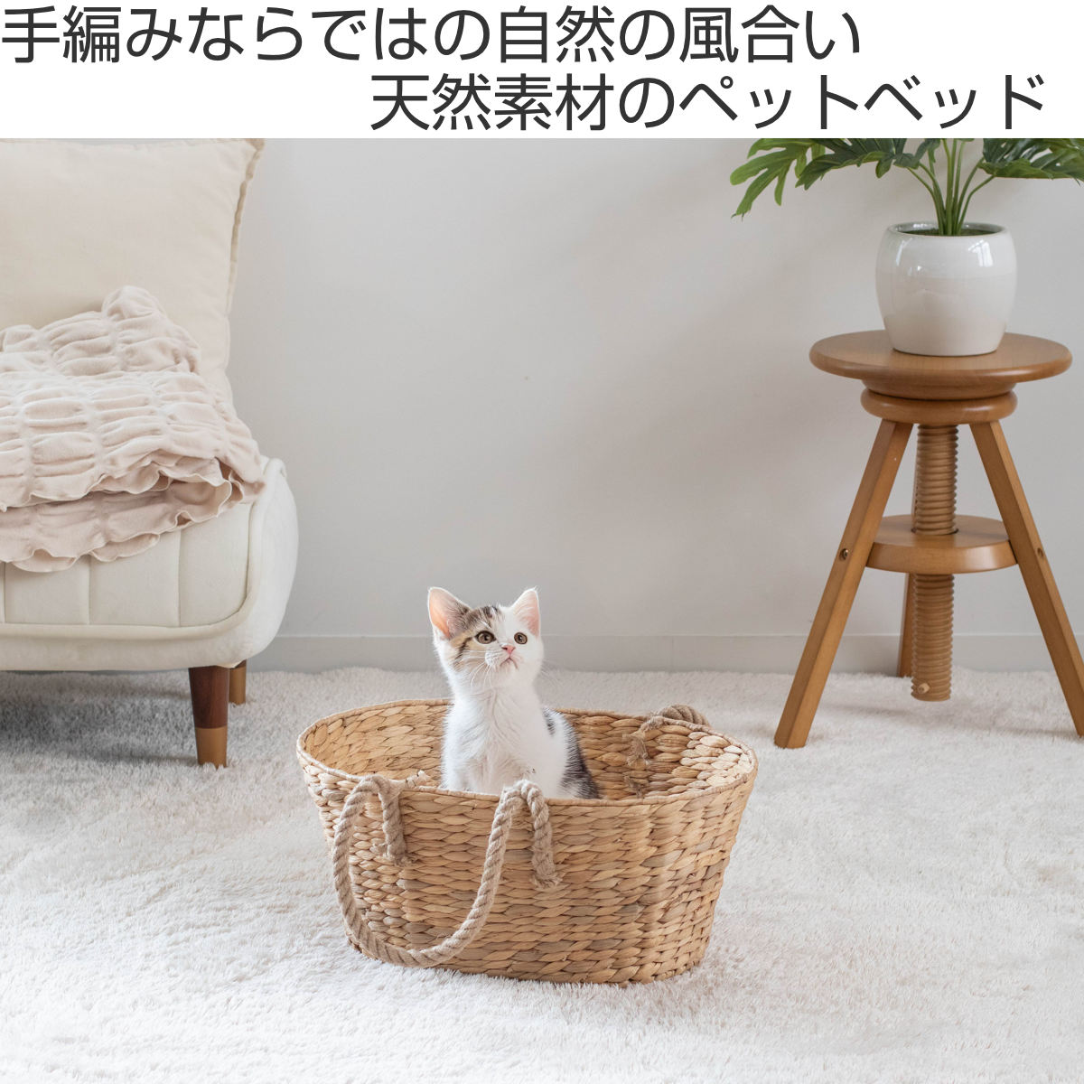 ペット ベッド ヒヤシンス ハンドル付きバスケット （ ペットベッド 犬