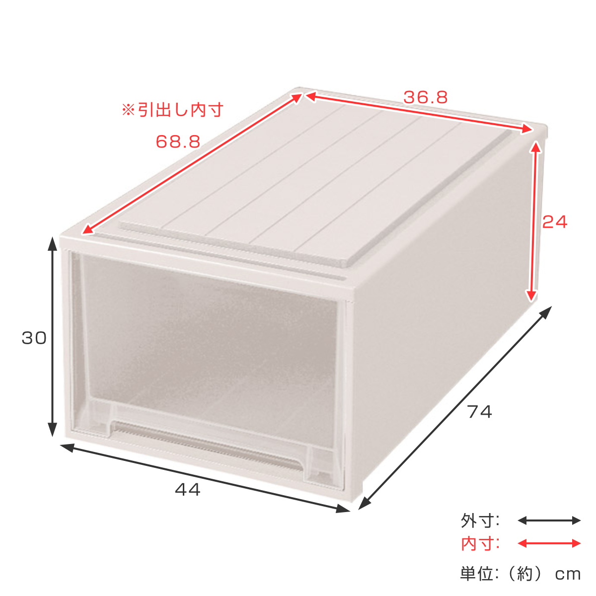 収納ケース 2個セット Fitsケースに積み重...の詳細画像2