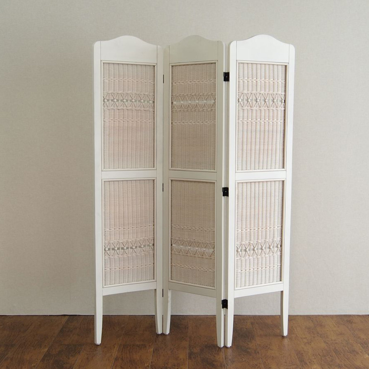 籐 スクリーン 3連 高さ160cm ラタン製 fiore （ 白家具 ラタン家具 姫