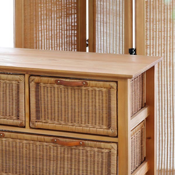 □在庫限り・入荷なし□籐(ラタン) チェスト 3段 ラタン製 Natural