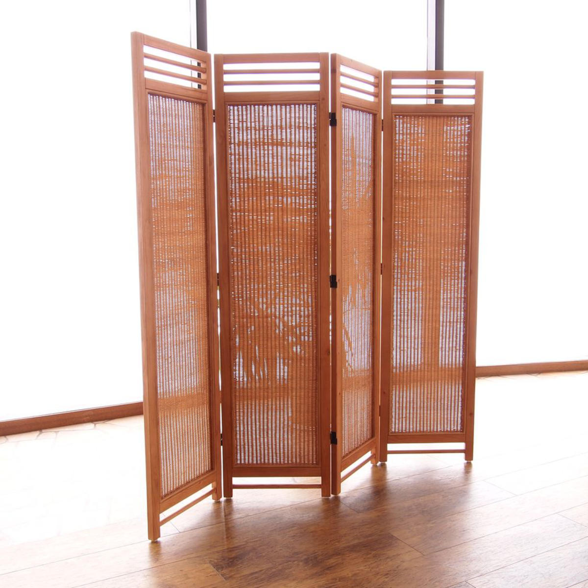 籐 スクリーン 4連 高さ160cm ラタン製 Natural rattan （ 衝立