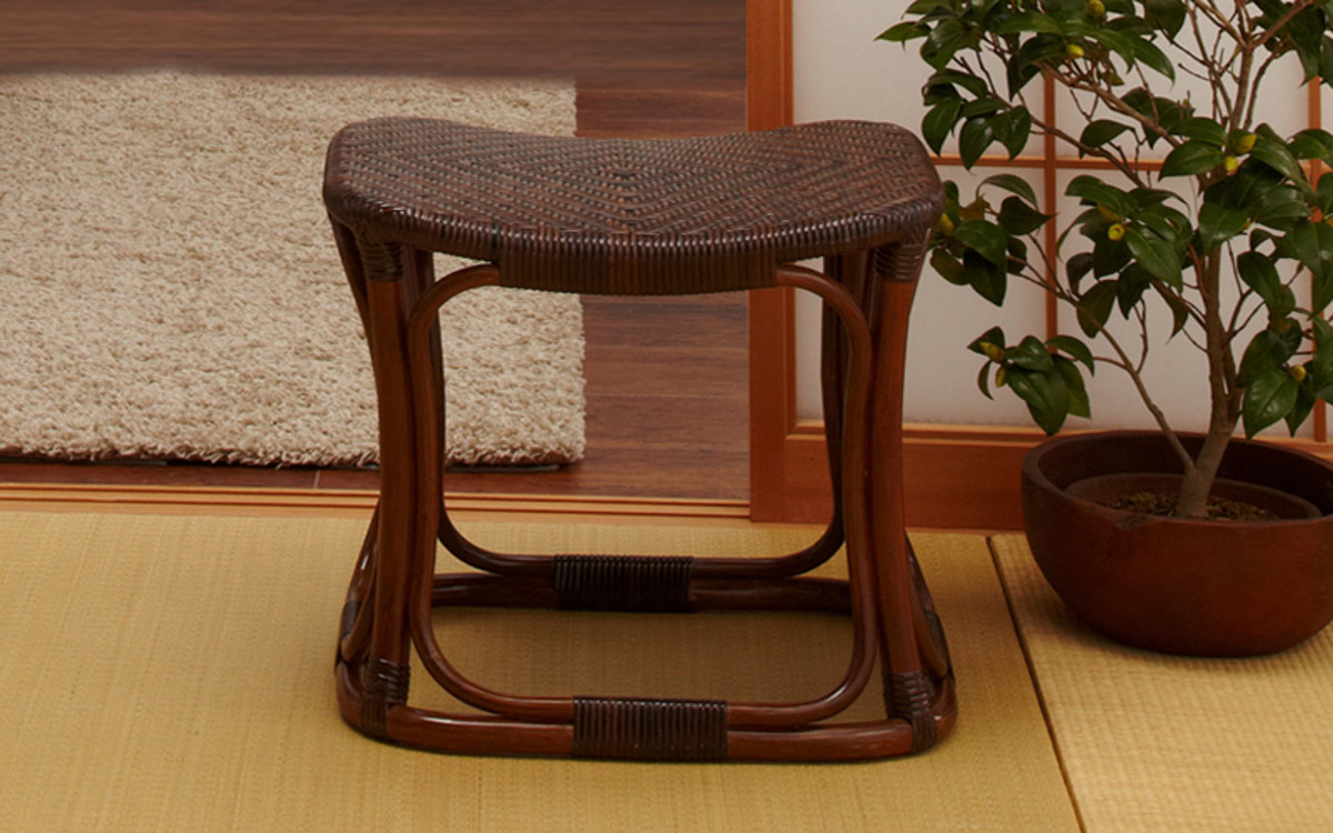 籐 スツール 座面高40cm 2台セット ラタン家具 WAHOO （ 椅子 座椅子