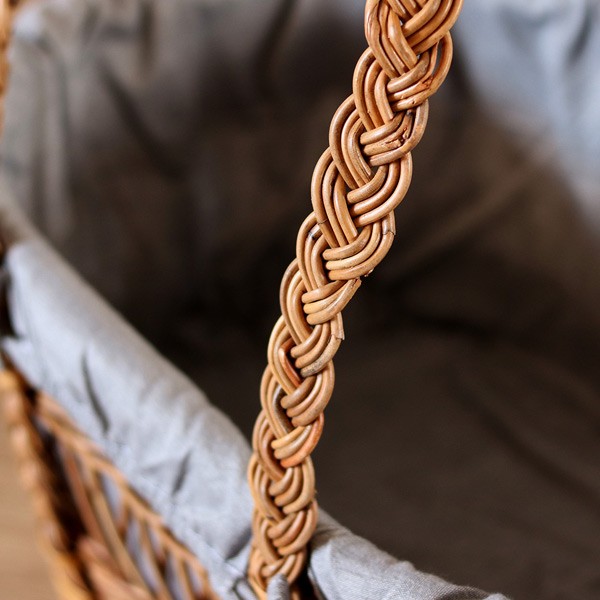 籐 キャリーバスケット 布カバー付 Natural rattan 幅59cm