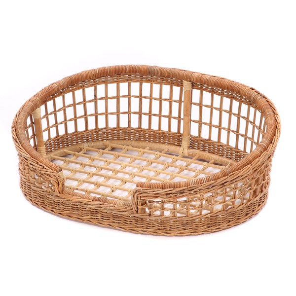 籐 ペットベッド クッション付 ラタン製 Natural rattan 幅73cm