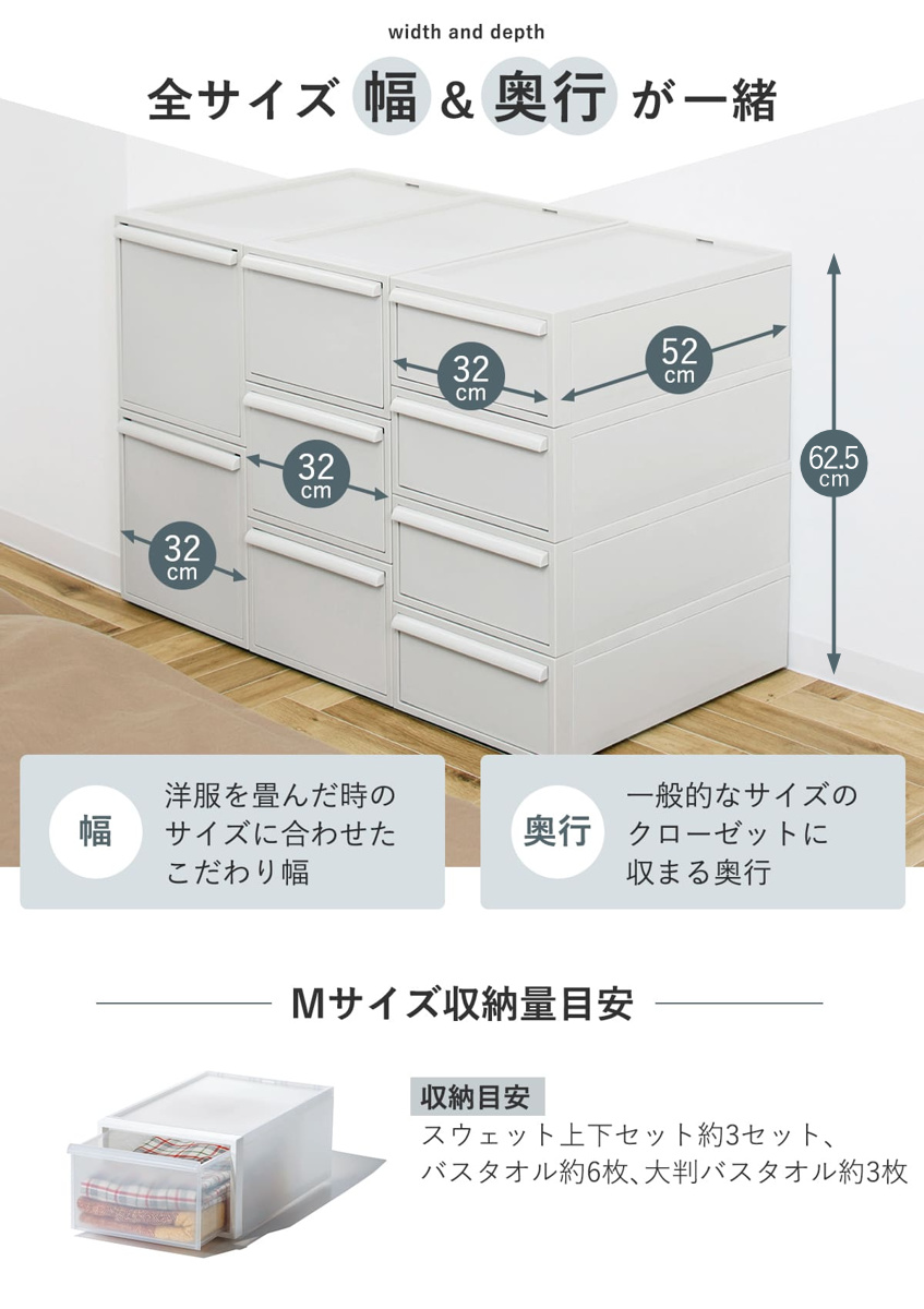 Like-it（ライクイット） 収納ケース 引き出しタイプ クローゼット