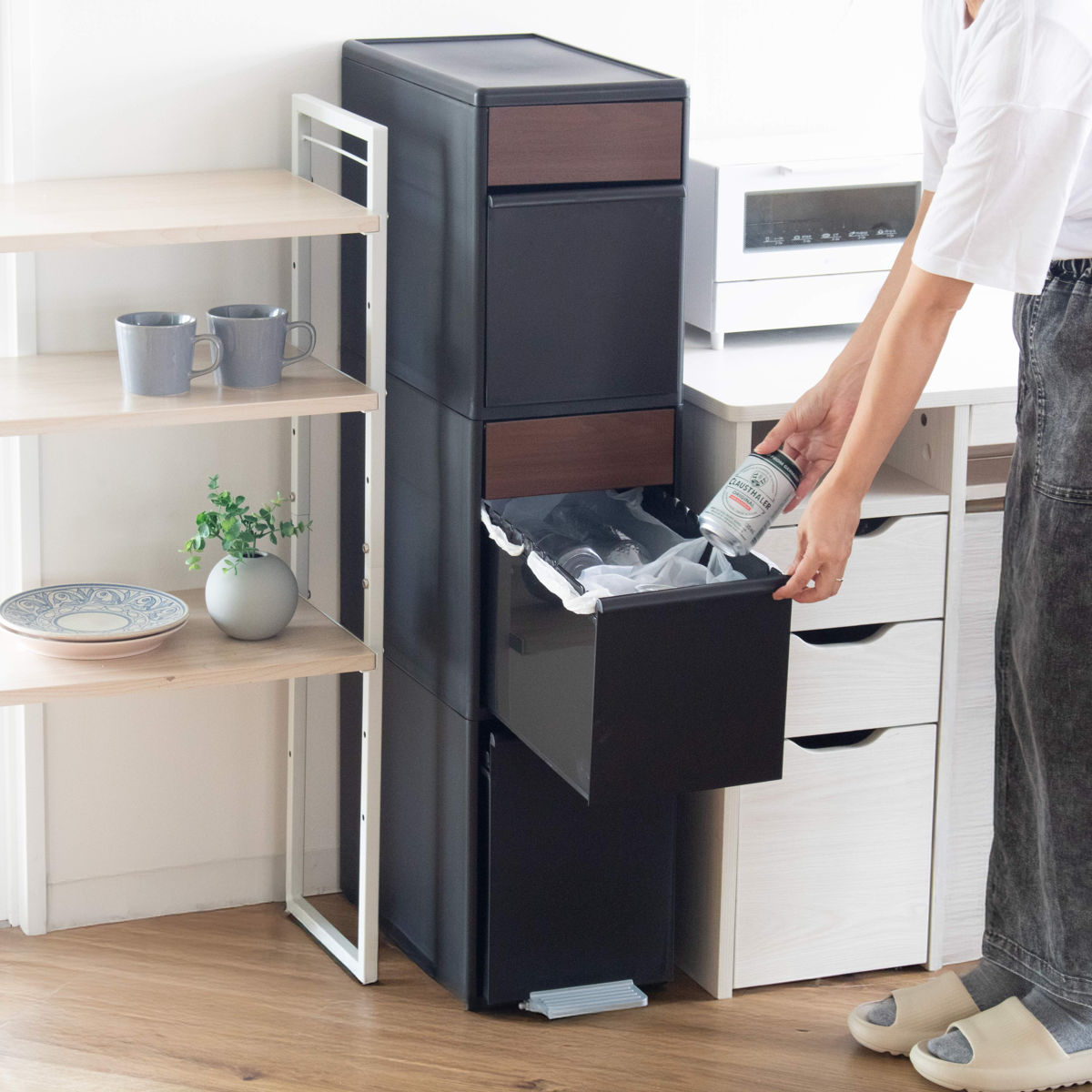 Like-it（ライクイット） 分別ゴミ箱 55L 幅25.5cm 3段 分別 スイング