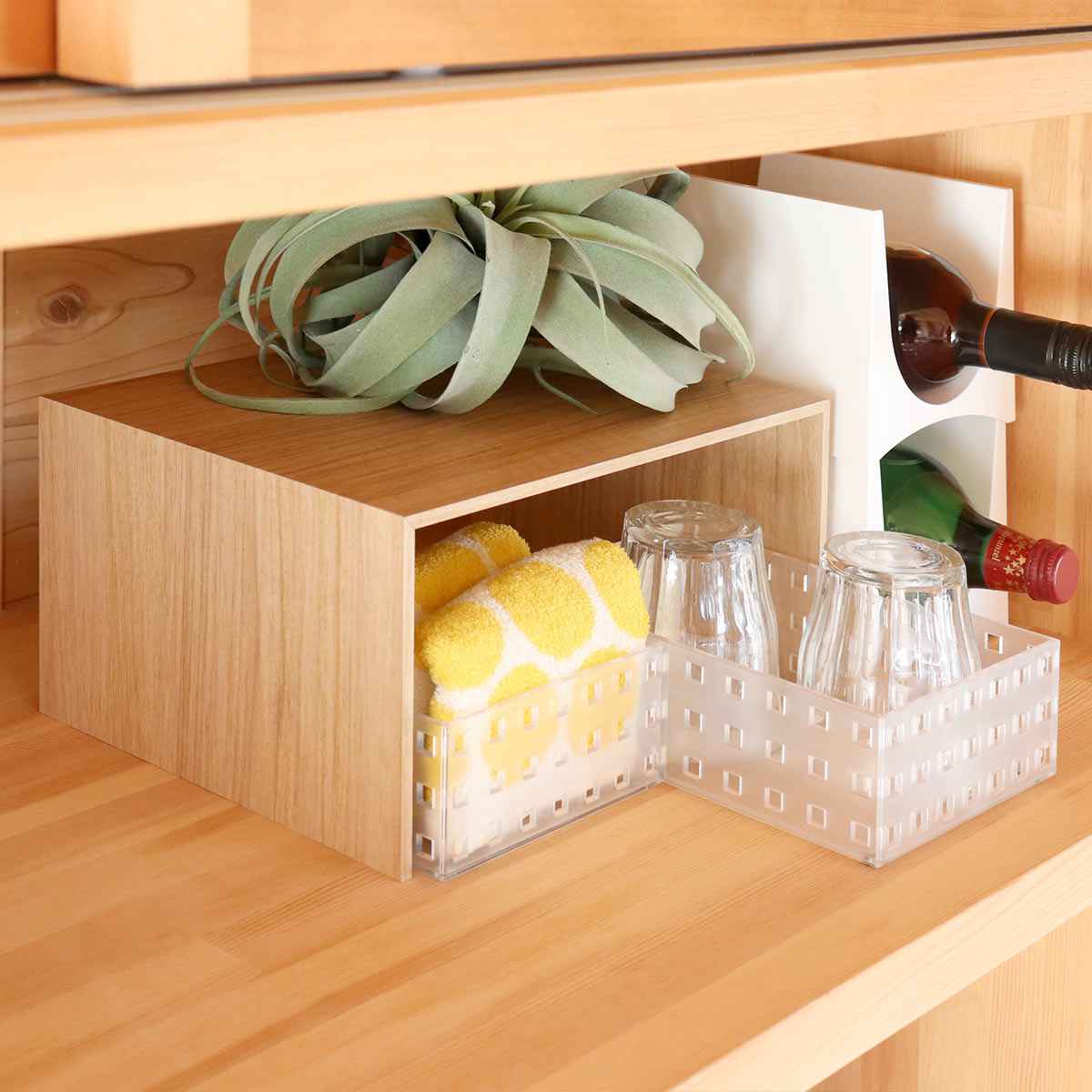 吉川国工業所 キッチンラック プラスラック ブリックス2個付き 木製