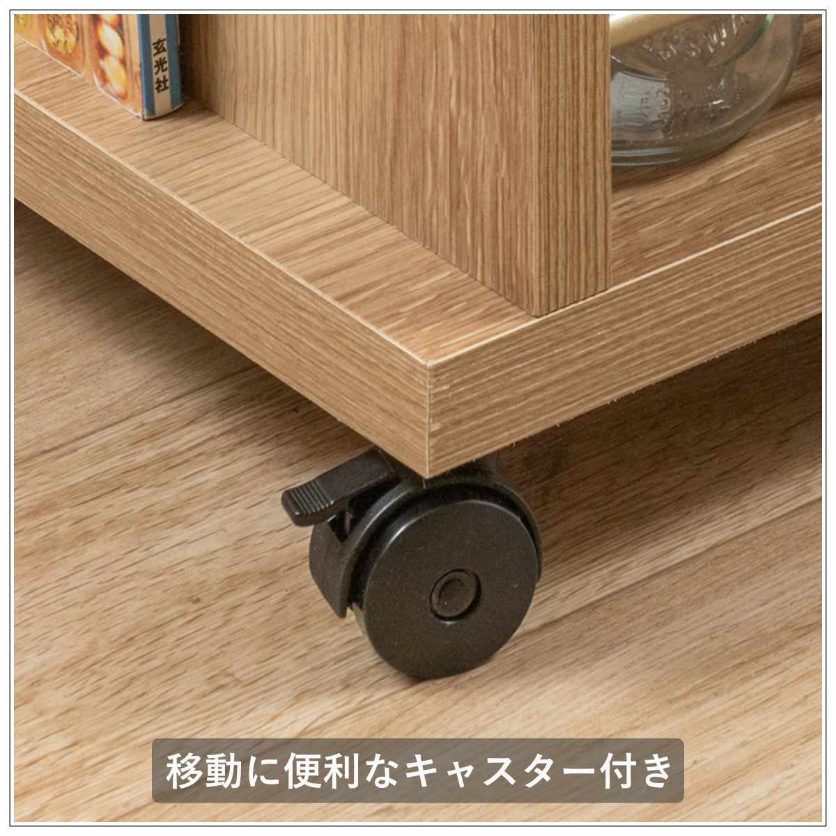 キッチンワゴン 幅89.5cm 天板 折りたたみ 両バタ 日本製 完成品