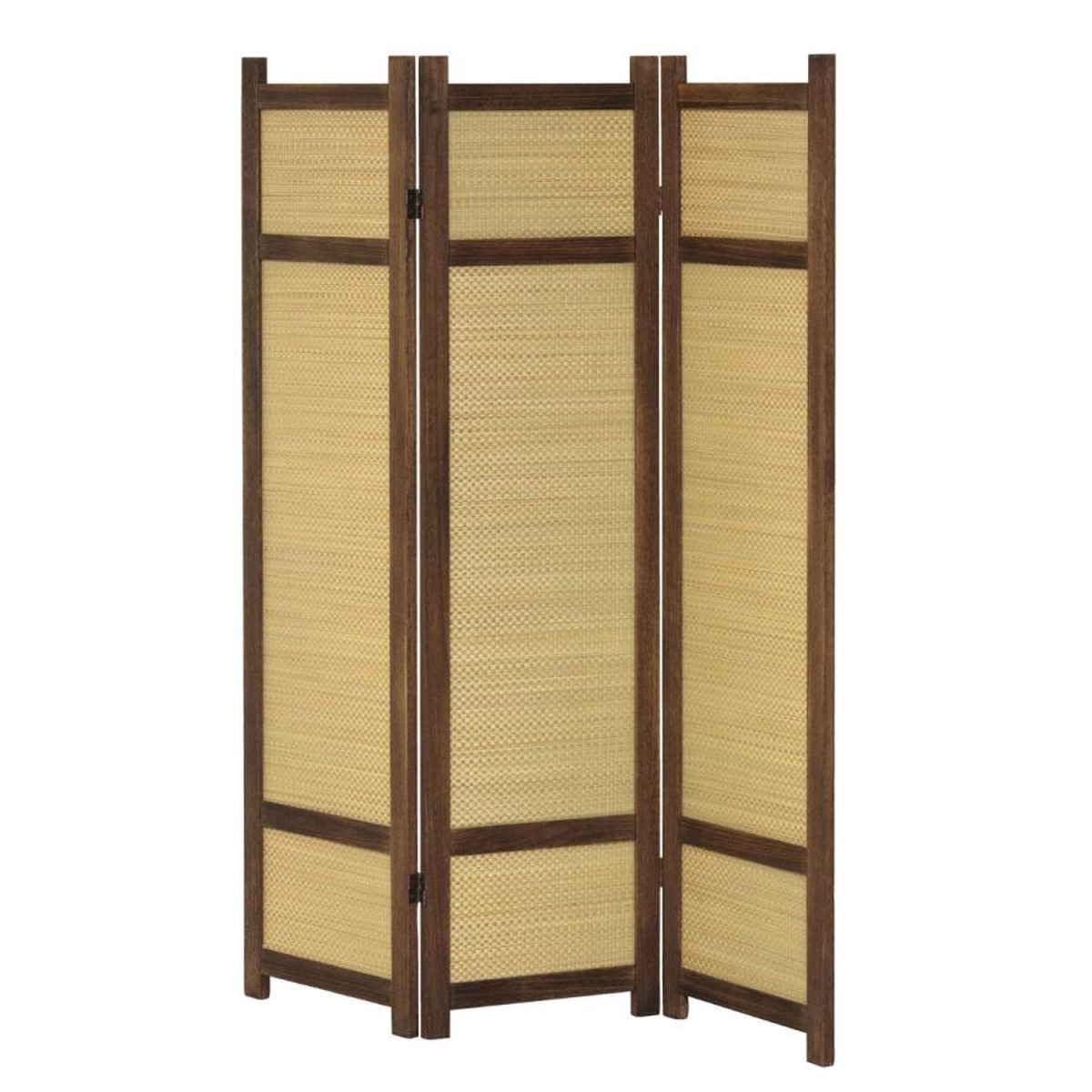クロシオ 衝立 高さ152.5cm 3連 焼桐 い草 360度調節 完成品