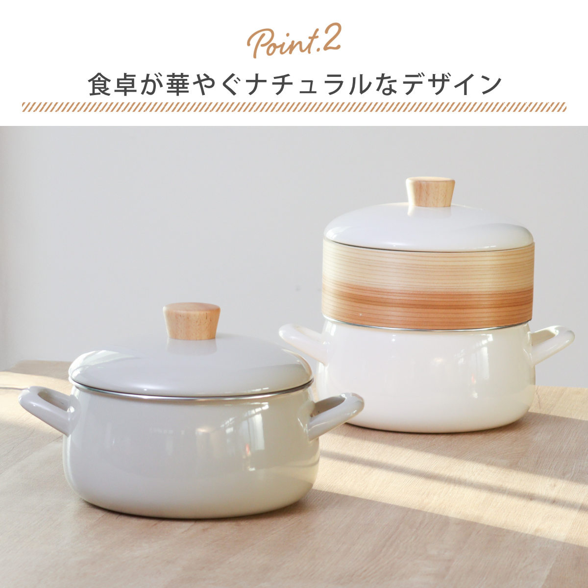 富士ホーロー 特典付き せいろ付きホーロー鍋 20cm IH対応 ホーロー蓋