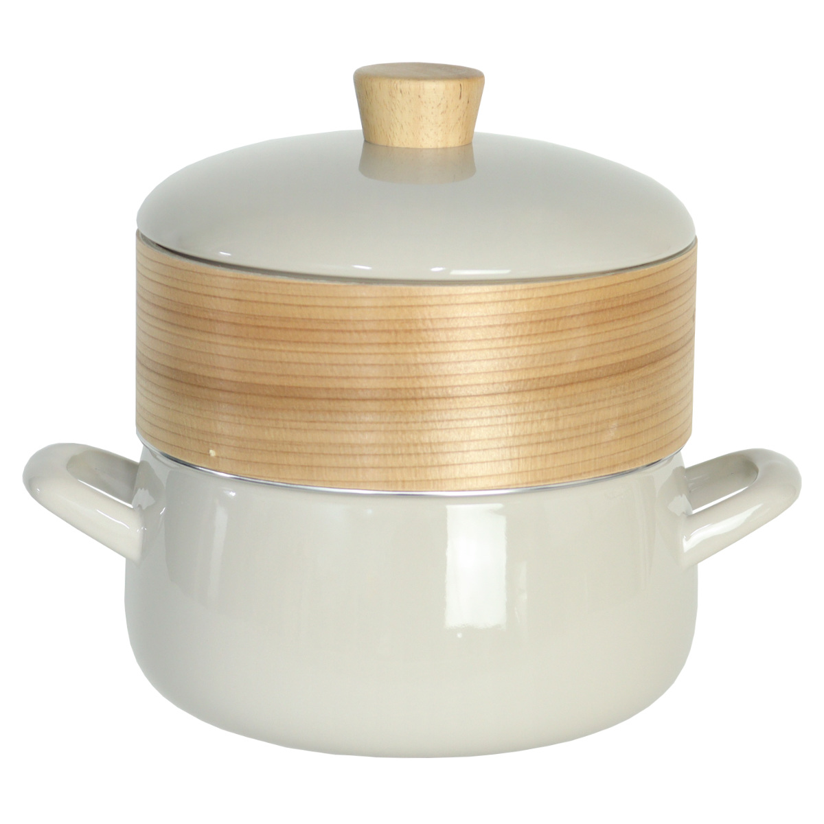 富士ホーロー 特典付き せいろ付きホーロー鍋 20cm IH対応 ホーロー蓋