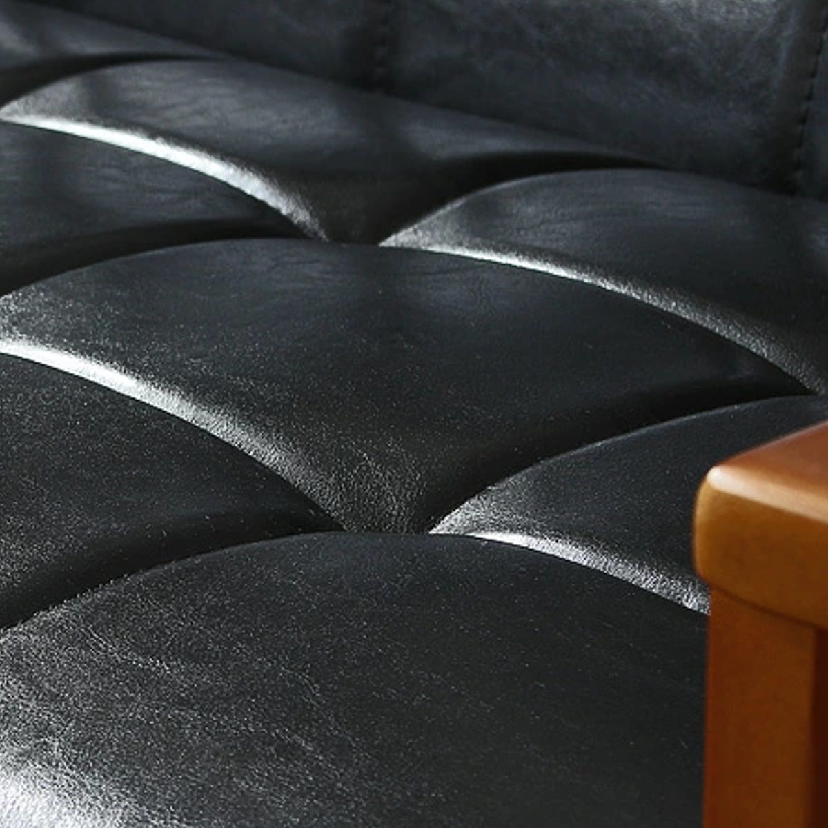 岩附 ソファ 椅子 レトロモダン調 木製フレーム 一人掛け用 合皮製