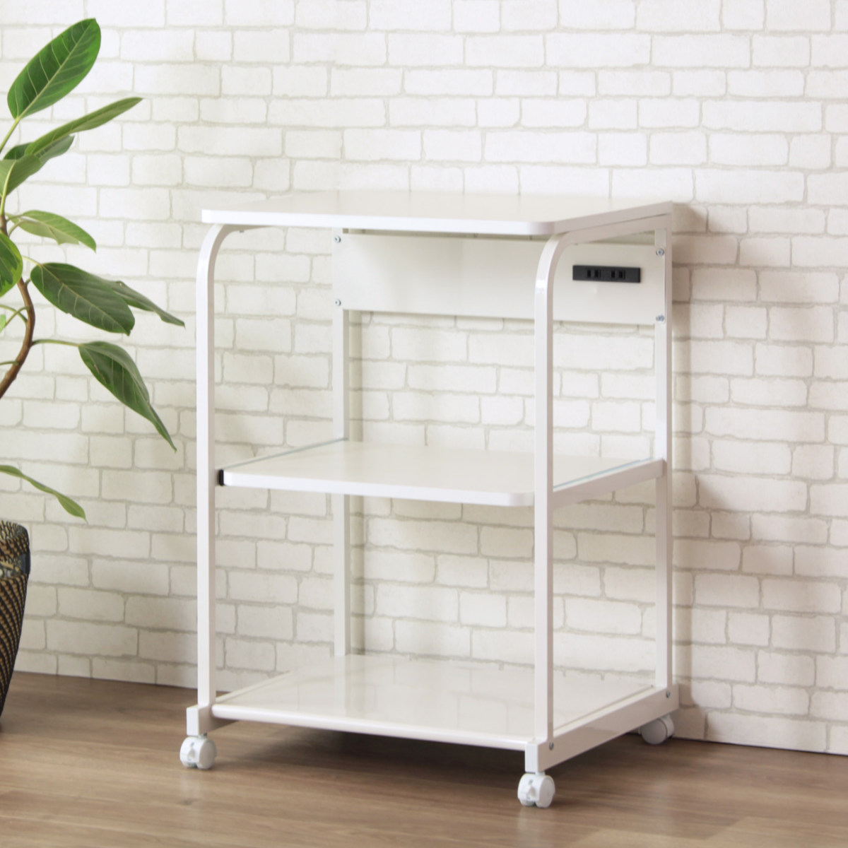 キャスター付 キッチンラック ロータイプ スチールフレーム 幅58cm