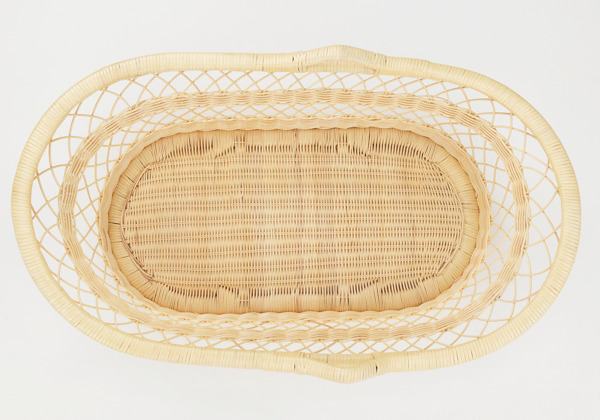 籐 ヨーラン ゆりかご 布団セット付 幅95cm （ ラタン ベビーベッド