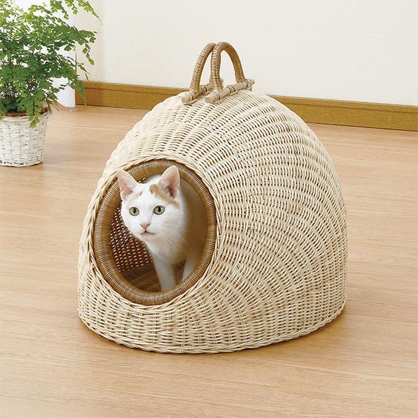 今枝商店 ペットハウス ラタン 猫ちぐら 籐家具 幅45cm （ ペット