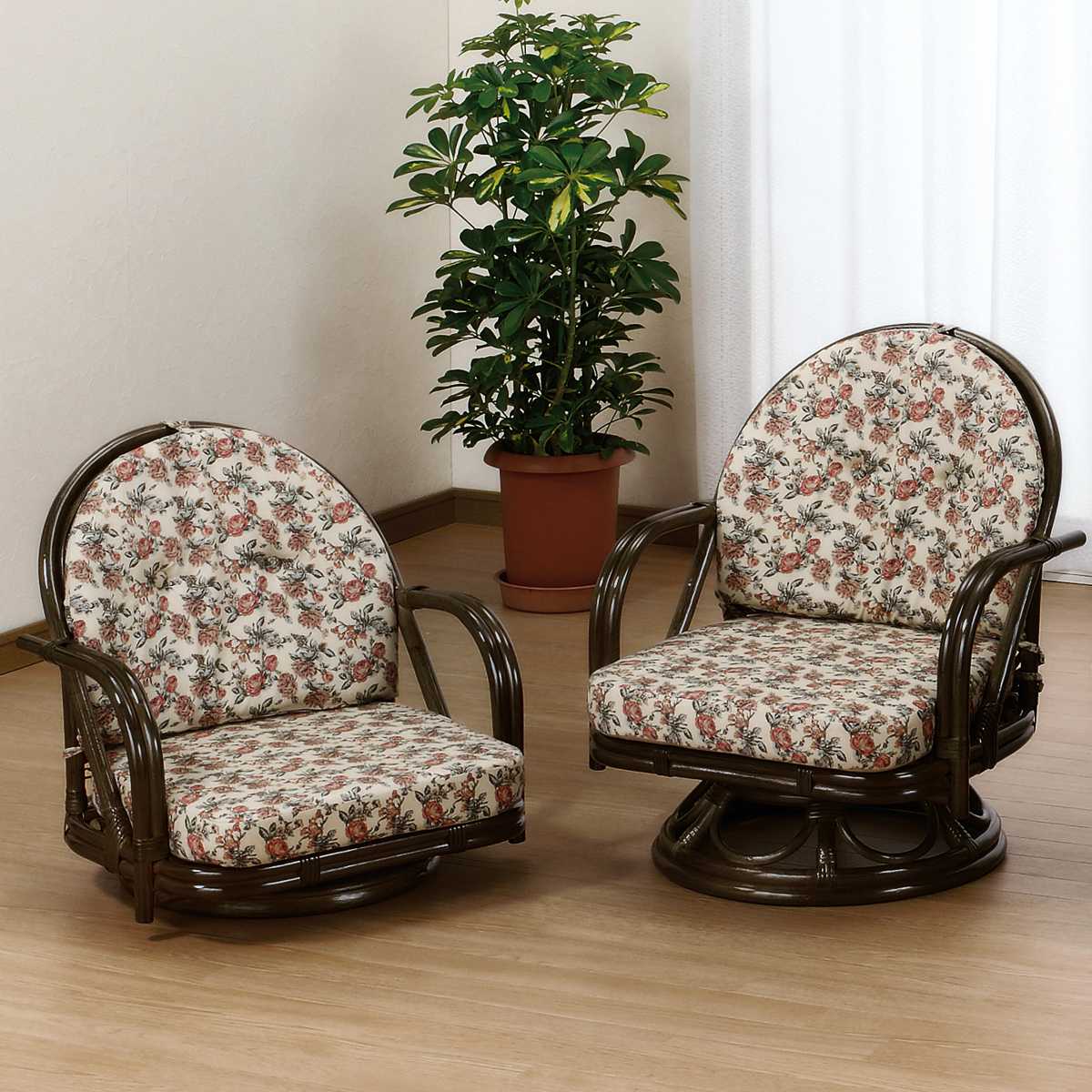 今枝商店 籐 回転座椅子 ラタンチェア ミドルタイプ 座面高26cm