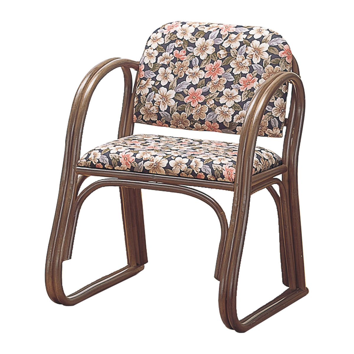籐 座椅子 手すり付 ハイタイプ 座面高43cm （ 正座椅子 ラタンチェア ラタン製 椅子 籐製座椅子 チェア ）