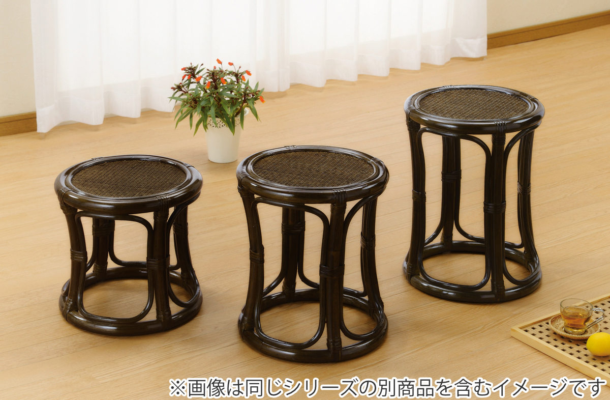 今枝商店 籐 スツール 円形 ミドルタイプ 高さ36cm （ 椅子 籐スツール