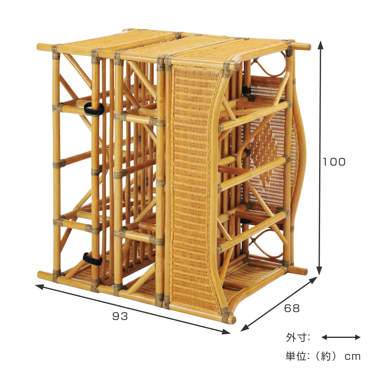 籐 シングルベッド 軽量 3分割 ラタンフレーム （ 家具 ベッド 籐家具 ラタン家具 寝具 ベッドフレーム ）