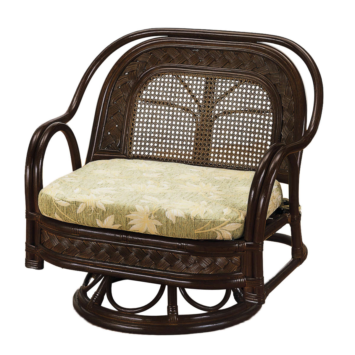 今枝商店 籐 回転座椅子 ワイドタイプ ラタンチェア 座面高34cm