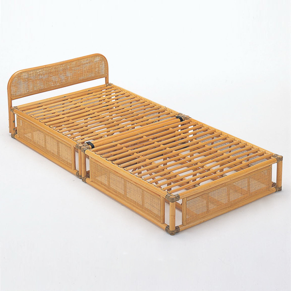 今枝商店 籐 シングルベッド 軽量 2分割 ラタンフレーム （ 家具