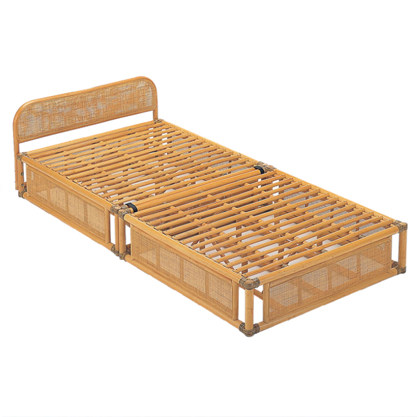 今枝商店 籐 シングルベッド 軽量 2分割 ラタンフレーム （ 家具