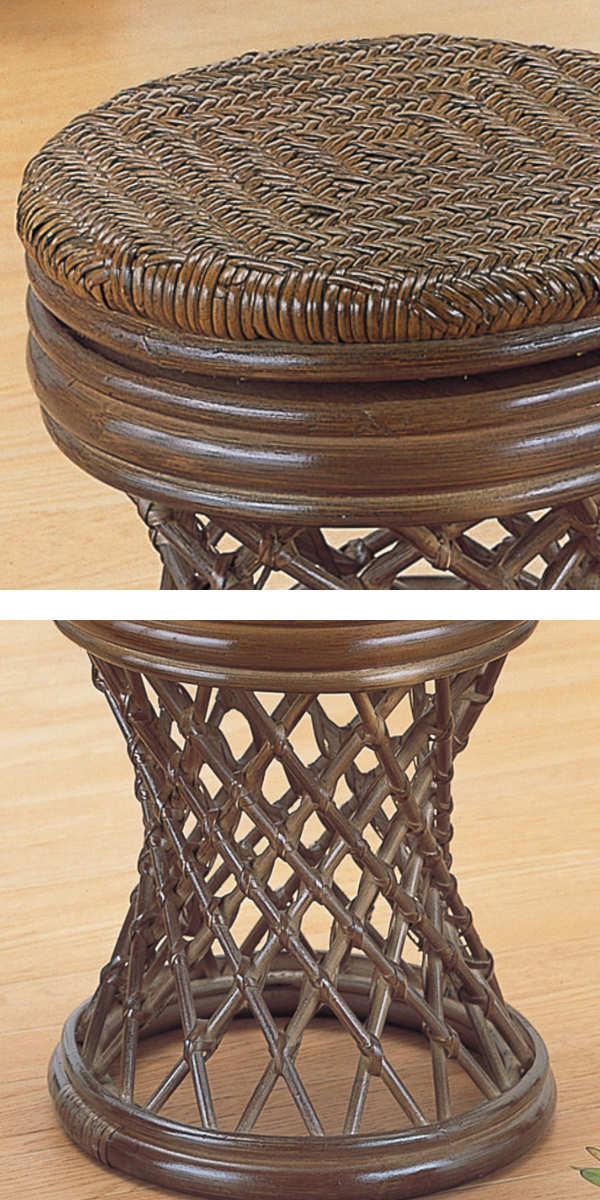 今枝商店 ラタンスツール 回転座椅子 籐家具 高さ43cm （ 椅子 籐