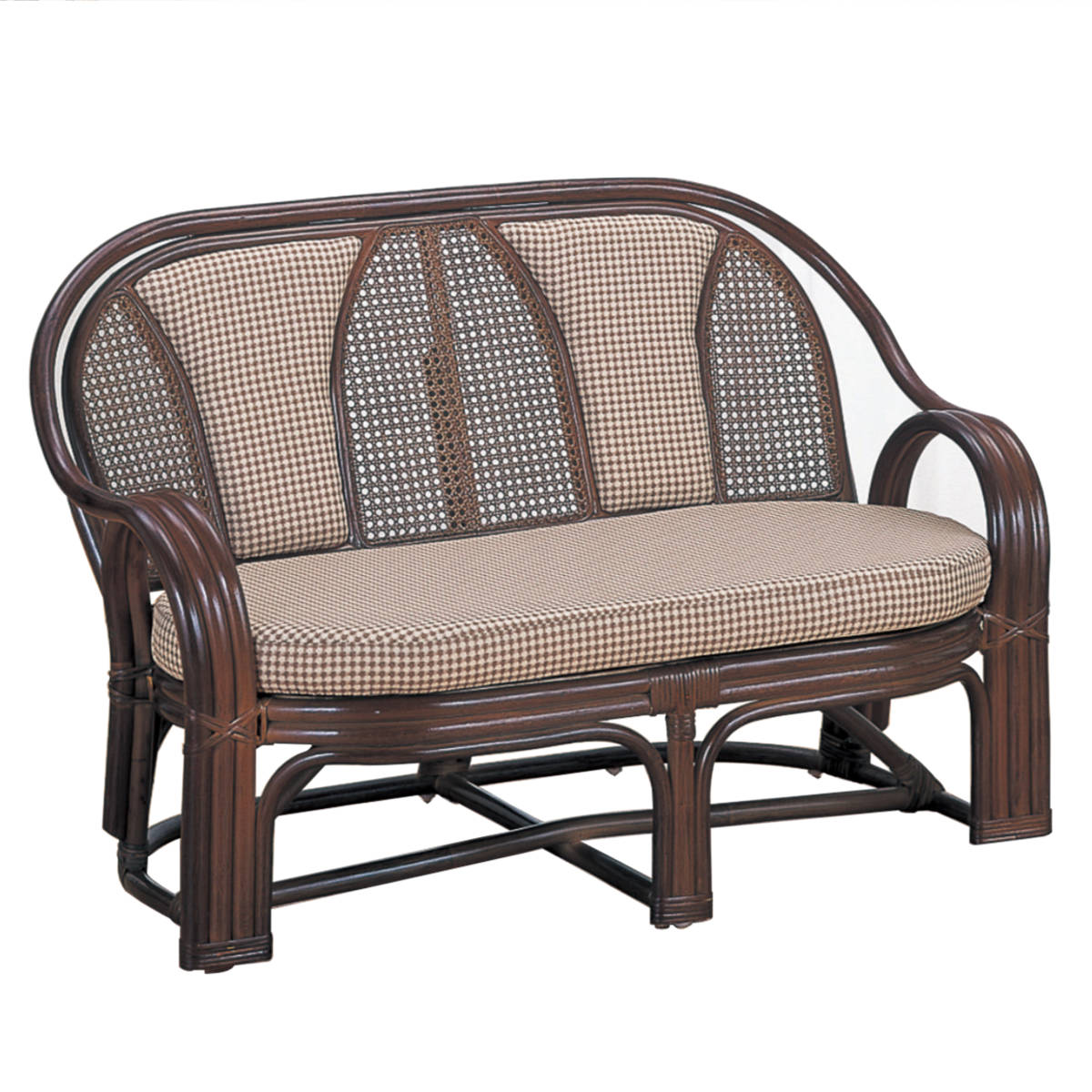 今枝商店 籐 ラブソファ 2人掛けクッション付 幅114cm （ 家具