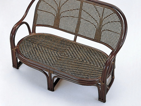 今枝商店 籐 ラブソファ 2人掛け クッション付 幅108cm （ 家具