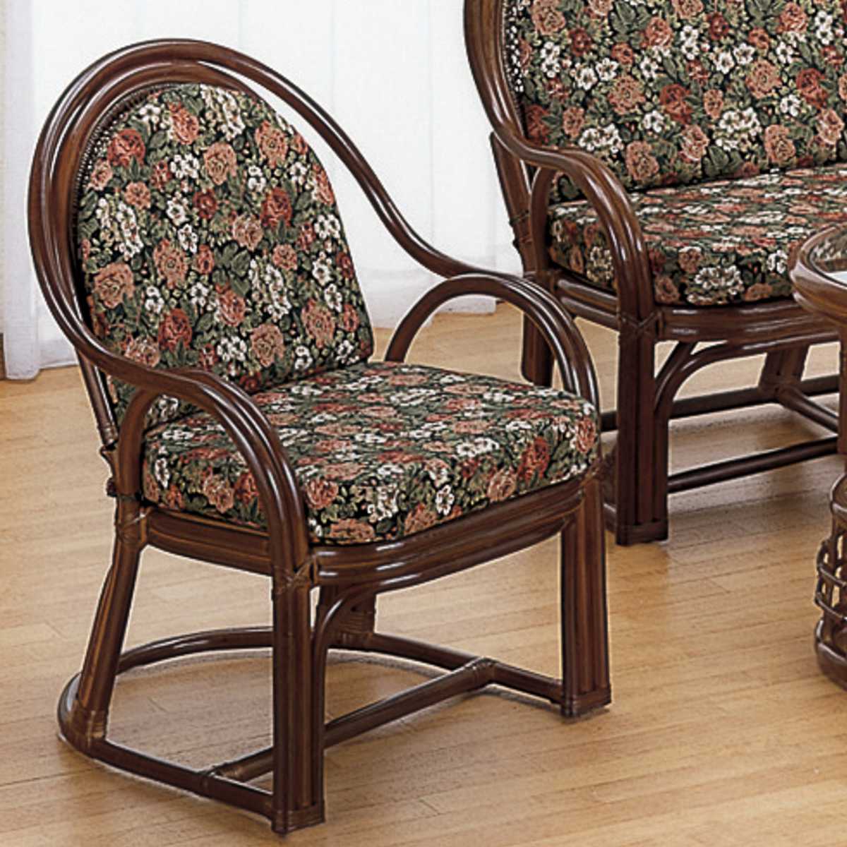 今枝商店 籐 アームチェア クッション付 座面高35cm （ 椅子 ラタン