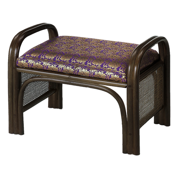 ラタンチェア 金襴座椅子 紫 仏壇用 幅49cm （ 正座椅子 イス チェア