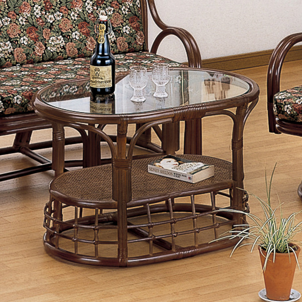 今枝商店 籐 回転座椅子・ソファ・テーブル リビング 4点セット