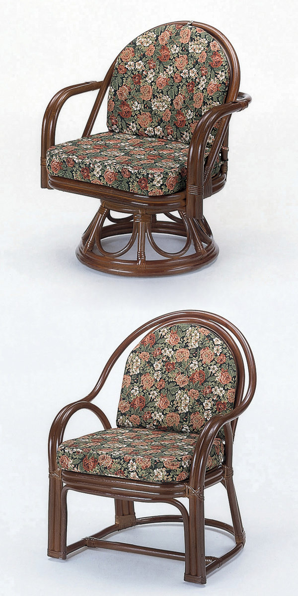 今枝商店 籐 アームチェア・回転座椅子・ソファ・テーブル リビング4点