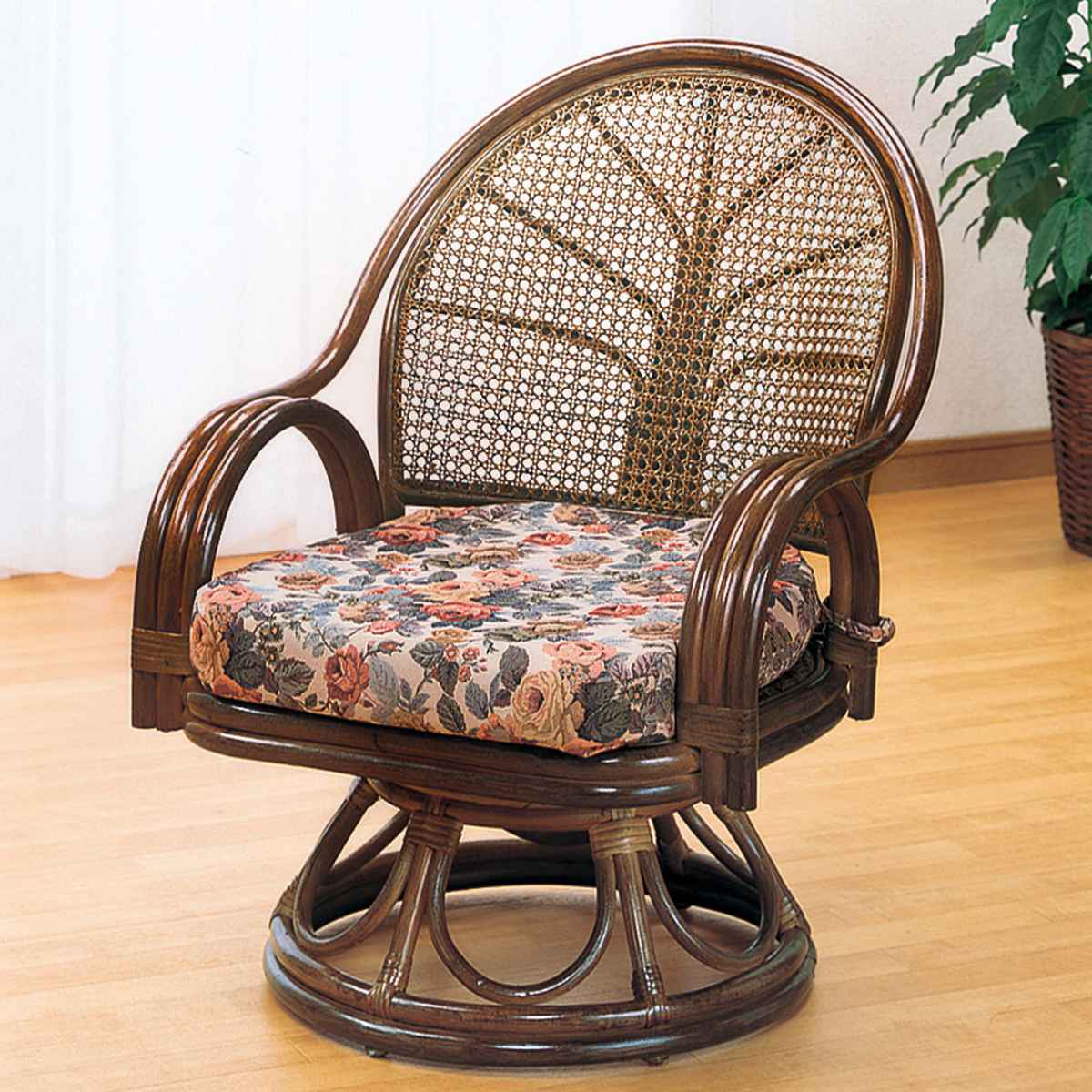 今枝商店 回転座椅子 ラタンチェア 籐家具 座面高35cm （ 回転式