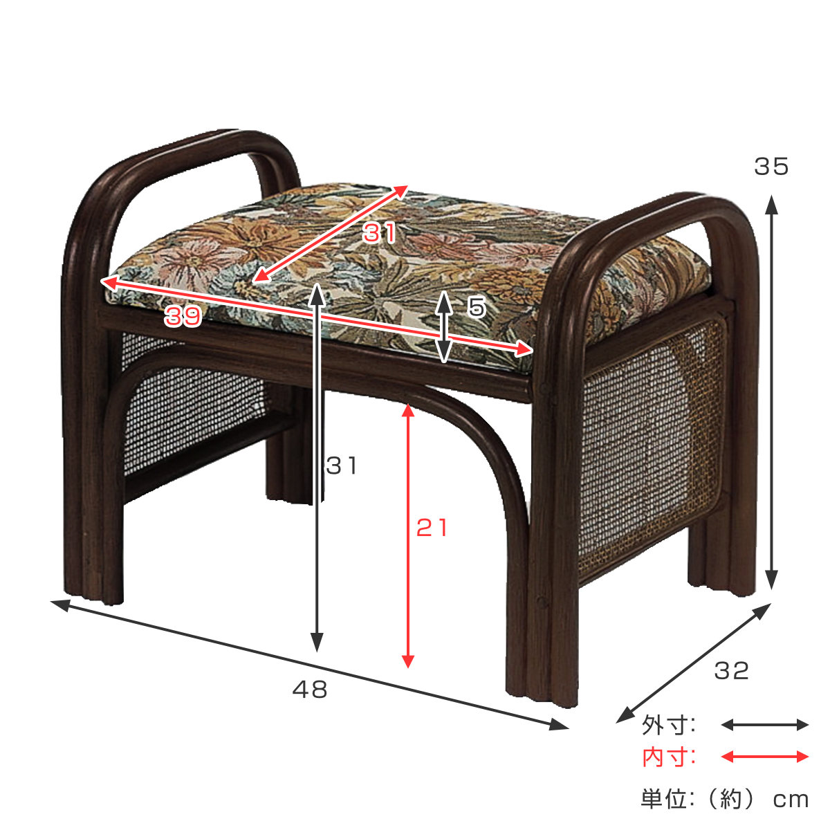 今枝商店 籐 楽々座椅子 ハイタイプ 2個組 座面高31cm （ 正座椅子