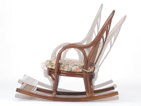 今枝商店 籐 ロッキングチェアー ハイバック 座面クッション付 幅58cm