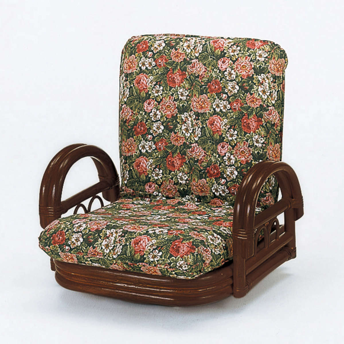 今枝商店 籐 リクライニングチェア 回転式 ロータイプ 座面高19cm