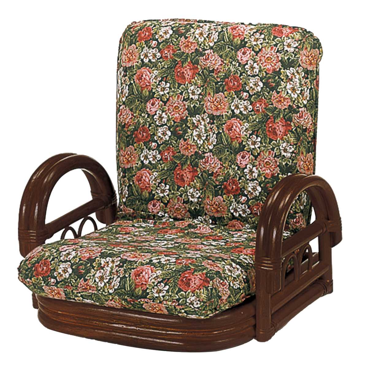 今枝商店 籐 リクライニングチェア 回転式 ロータイプ 座面高19cm