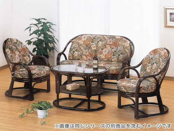 今枝商店 籐 ラブチェアー 2人掛け クッション付 幅108cm （ 家具