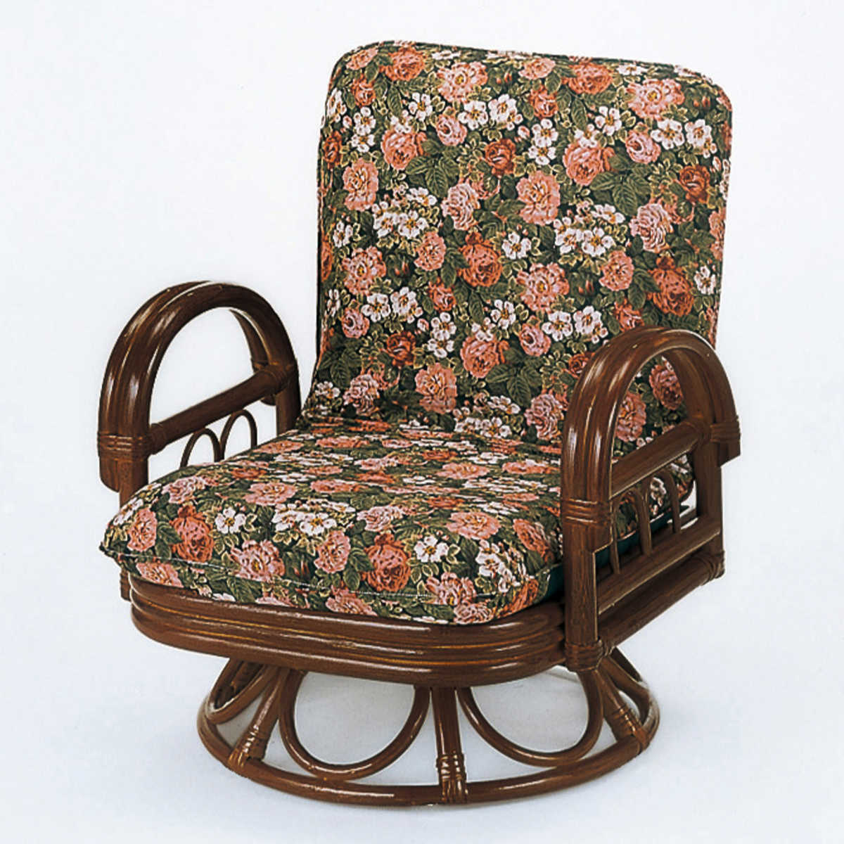 今枝商店 籐 リクライニングチェア 回転式 ロータイプ 座面高19cm