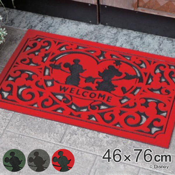 Disney（ディズニー） 玄関マット 46×76cm 屋外 ミッキー＆ミニー