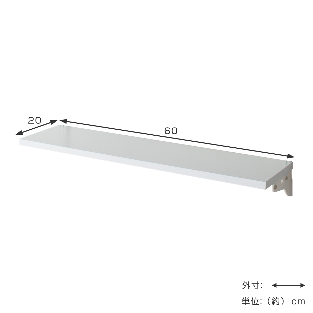 壁面収納 TSセット 棚板 ブラケット 幅60cm 奥行20cm フィットラック
