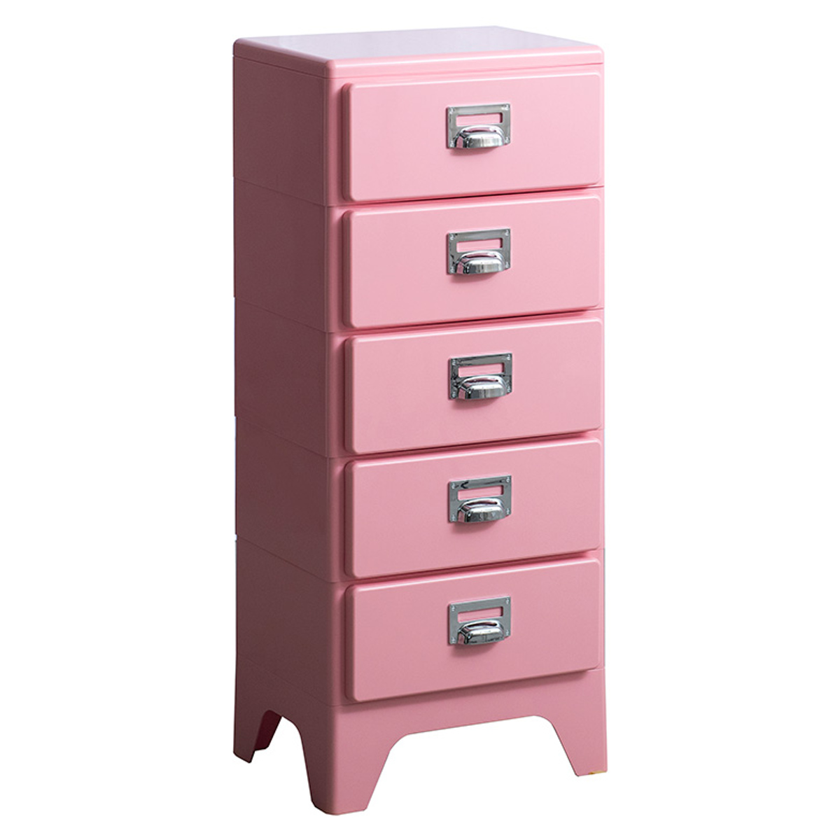 木製チェスト　タンス　5段　ピンク 宮武製作所 チェスト 5段 多段チェスト Cran 幅39.5×奥行31×高さ96.5cm