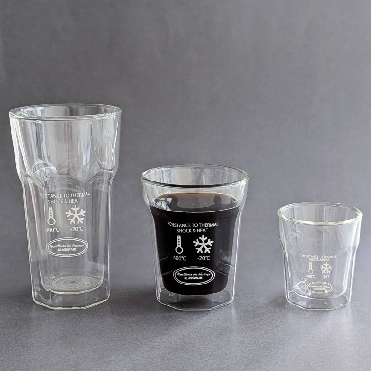 グラス 250ml DOUBLE WALL OCTAGONAL TUMBLER M （ ガラス 耐熱ガラス