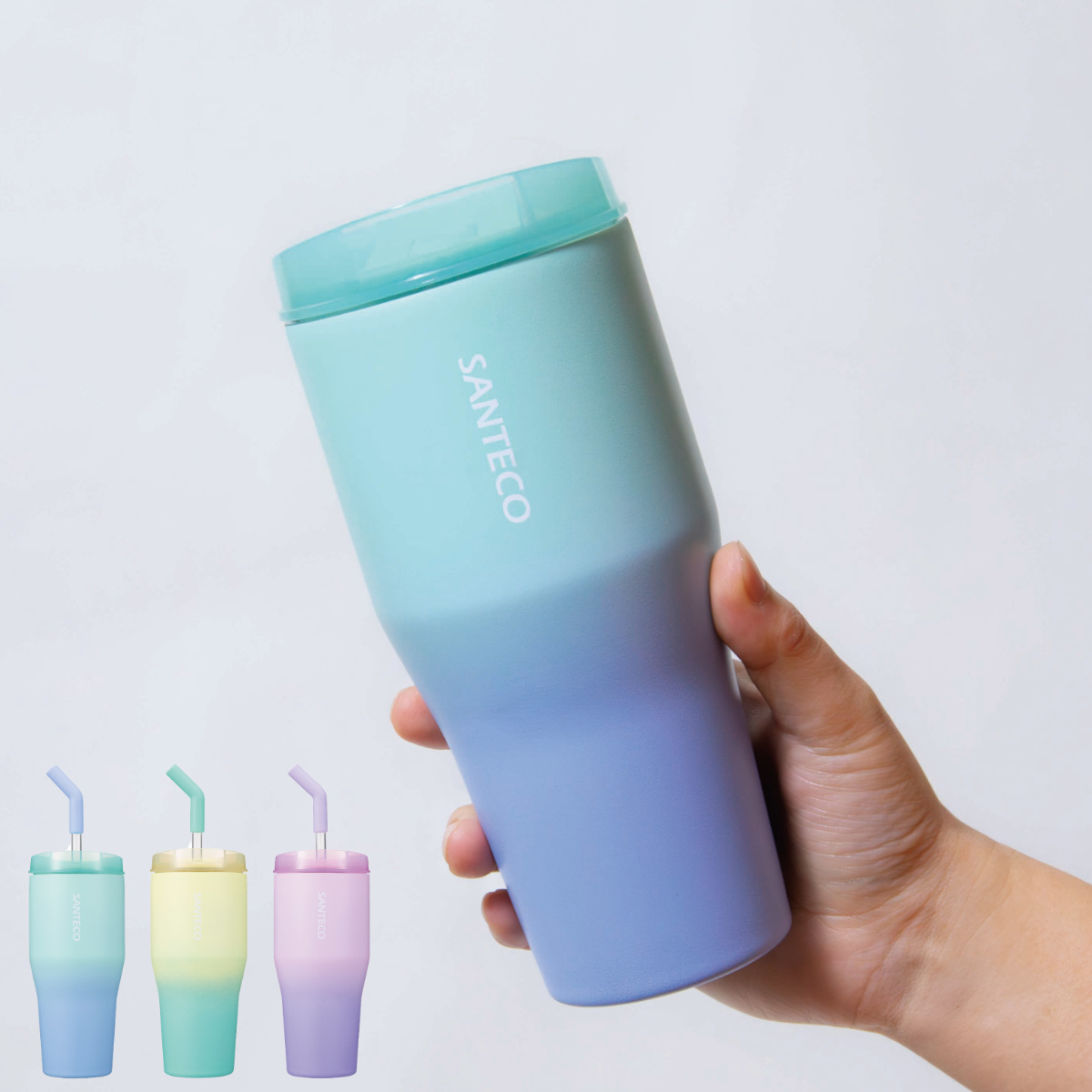 チタンストロー 4色セット　ピンク&amp;パープル&amp;ブルー&amp;グリーン snow peak（スノーピーク） チタンストロー 2本セット ブルー&グリーン
