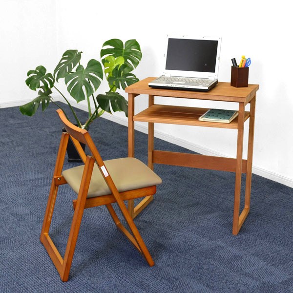 折りたたみチェア 天然木 クッション付 幅45cm （ チェア 椅子 イス