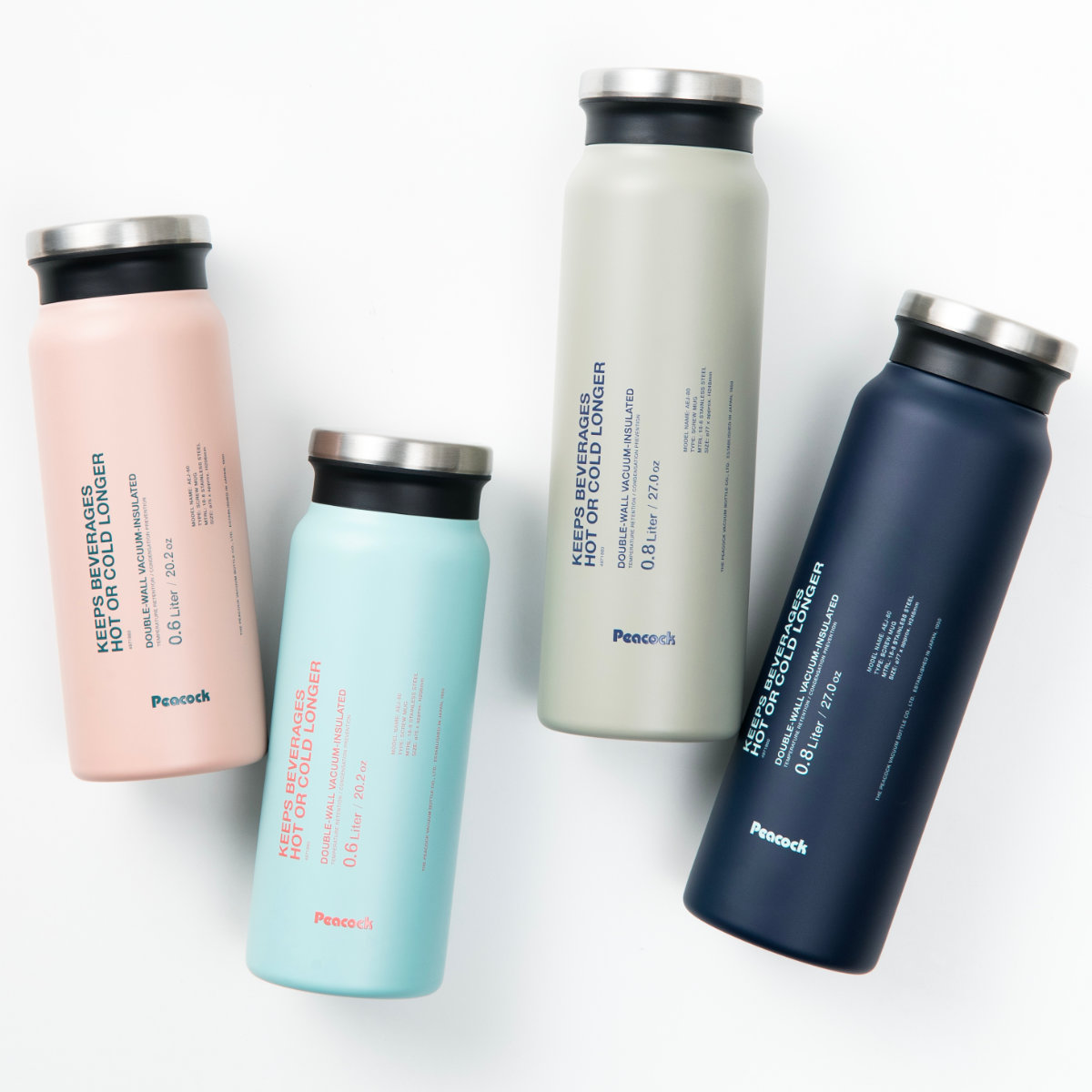 ピーコック魔法瓶工業 水筒 800ml ステンレスボトル スクリュータイプ